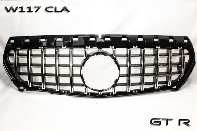 BENZ W117 CLA หน้ากระจัง ทรง GT R CHROME/BLACK GRILLE